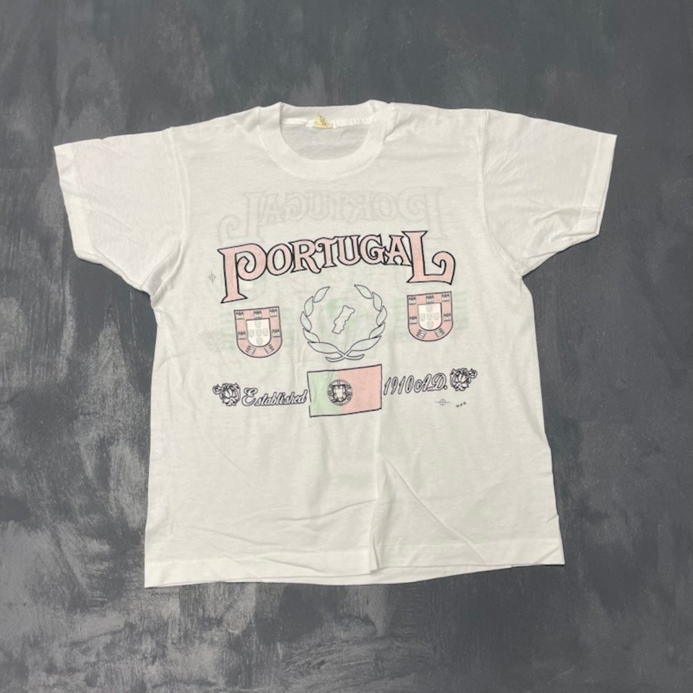 Vintage Portugal T-Shirt‎ Large White 1990s Screen stars Single Stitch